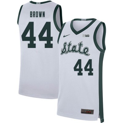 Men Gabe Brown Michigan State Spartans #44 Nike NCAA Retro White Authentic College Stitched Basketball Jersey XQ50W58HP